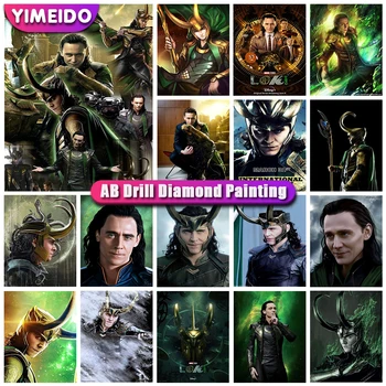 Disney AB Diamond Maľovanie Marvel Film Loki Nastaviť Cross Stitch Diamond Výšivky Filmový Plagát 5D DIY Cartoon Mozaiky Wall Art