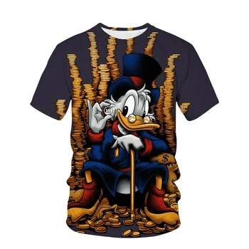 Disney Don Donald Duck Daisy Kačica 3D Tlač Muži Ženy T-Shirt O-Krku Pulóver s Krátkym Rukávom Bežné Sladké Streetwear Voľné Tee Topy