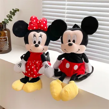 Disney Mickey Mouse Bábika Plyšový Batoh Cartoon Minnie Mouse Plyšové Tašky Cez Rameno, Mäkké, Vypchaté Bábiky Deti Dievča Narodeninám