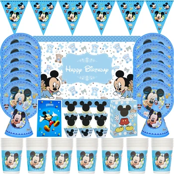 Disney Mickey Mouse Deti, Dievčatá Prospech Narodeniny Pack Podujatia, Party Dekorácie, Poháre Taniere Baby Sprcha Jednorázový Riad Dodávky