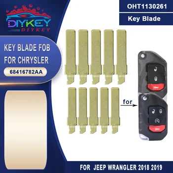 DIYKEY OHT1130261 , 68416782AA Flip Diaľkové Kľúč, Kotúč na Jeep Wrangler 2018 2019 (10PCS)
