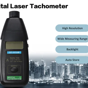 DT2234B Digitálne RPM Merač Laserový Tachometra Rýchlosť Merania Tester Vysoká Anti-interferencie Schopnosť