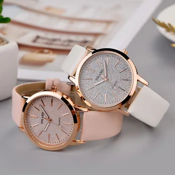 Dámske Hodinky Značky Luxusné Módne Dámske Kožené Hodinky Hodinky Ženy Ženy náramkové hodinky Quartz Montre Femme