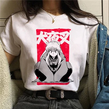 Dámske Tričko Feudálnej Demon Inuyasha Harajuku Japonské Anime T Shirt Nadrozmerné Lete Krátky Rukáv Žena T-shirt Oblečenie