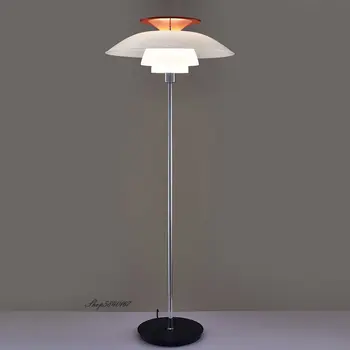 Dánsky Dizajnér Poschodí Lampa Luxusné Mliečno-bieleho Skla Tieni Hliníka, Stojace Lampy, Obývacia Izba, Spálňa, Vedľa Lampy Domáce Dekorácie