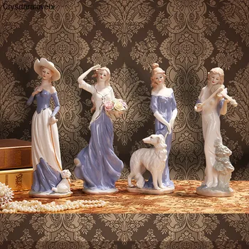 Európska Keramické Krásy Figúrka Na Domácej Ploche Vybavenie Remesiel Dekorácie Západnej Lady Dievčatá Porcelánu Remeselné Ornament St