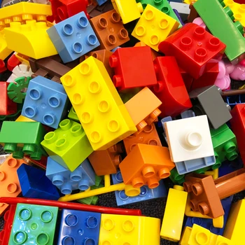 Farebné DIY Stavebné Bloky Veľké rozmery Tehál Väčšinu Tehly základné Dosky Kompatibilný S Duplo Deti Vzdelávacie Hračky Pre Deti,