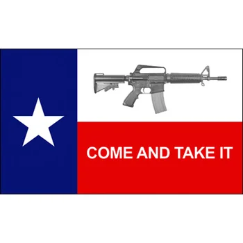 FLAGCORE 3X5Fts 90X150cm Texas Štátu, M4 Zbraň Prísť A Vziať si Ho Vlajka