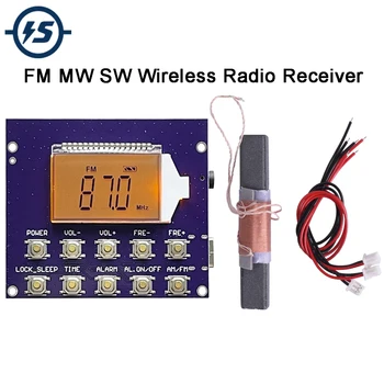 FM MW SW Bezdrôtové Rádio Prijímač, Modul 87-108MHz Stanice Auto Skladovanie 4.75-21.85 MHz Digitálne Hodiny LED Displej DC 3,7 V