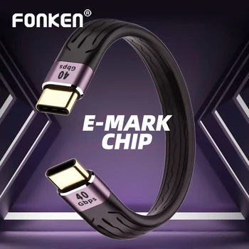 FONKEN USB 4.0 3.1 Kábel Typu C 60W 100W Rýchle Nabíjanie Kábel Krátky Nabíjačku Mobilného Telefónu Kábel 10Gbps 40Gbps Dátový Kábel pre Xiao