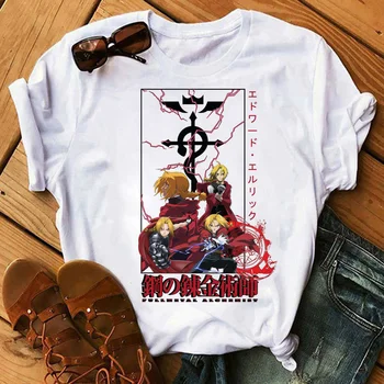 fullmetal alchemist tričko tričko mužov grafické bežné anime 2022 vtipné tričko oblečenie anime vintage