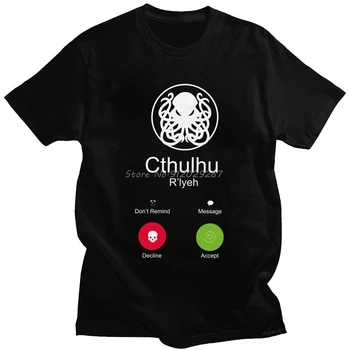 Funny Call Of Cthulhu T Shirt Muž Mäkké Bavlnené R'lyeh Octopus Tees Topy Novinka Designer T-shirt Nadrozmerné Streetwear