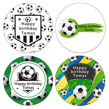 Futbal Futbal Tému Party Dekor Nálepky, Etikety Prispôsobiť Text Happy Birthday Osobné Nálepky Futbal Party Decor