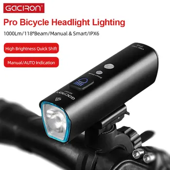 Gaciron 1500/1000lm Požičovňa Svetlometu Dážď Tesný Cyklistické Predné Osvetlenie Lampa USB Nabíjanie Riadidlá Prilba Svietidla Bezpečné Baterka