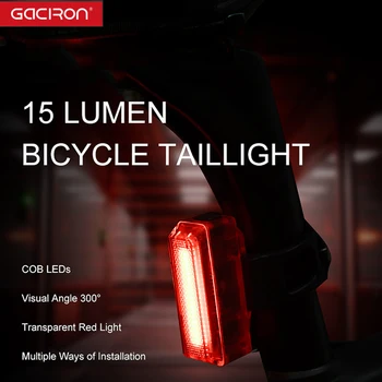 GACIRON Nepremokavé Cyklistické Zadné Svetlo USB Nabíjanie Bezpečnostné Upozornenie Transparentné Požičovňa LED Lampa Noc Jazda na Bicykli zadné svetlo