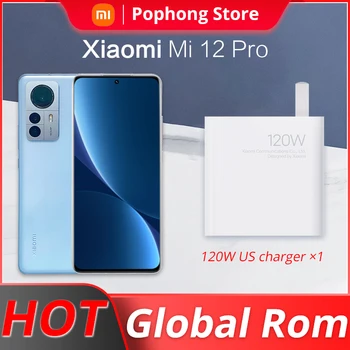 Globálne ROM Xiao Mi 12 Pro 5G Mobilný Telefón 6.73 palcový Displej 120Hz 4600mAh Snapdragon 8 Gen 1 Octa-Core až 120W Rýchle Nabitie