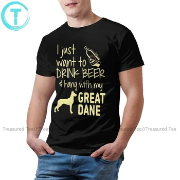 Great Dane Tričko, Ja Len Chcem Piť Pivo T-Shirt Grafické Krátke Rukávy Tee Pánske Tričko Zábavné Tričko Basic