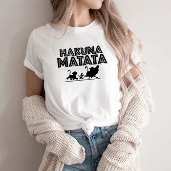 Hakuna Matata Tričko Animal Kingdom T-Shirt Rodinnú Dovolenku Tees Unisex tričko Harajuku Grafické Tričká Krátky Rukáv Topy Čaj