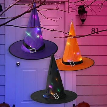 Halloween Dekorácie LED Svetlá Čarodejnice Klobúky Halloween Kostým súťaž: cosplay Rekvizity Maškaráda Sprievodca žiariace magic klobúk domov záhrada dekor