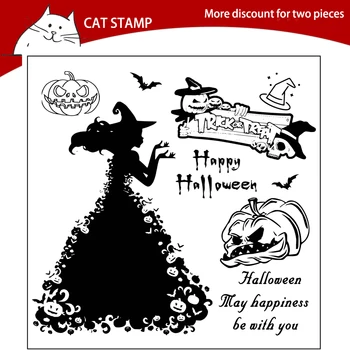 Halloween Čarodejnice Jasné Známky Pre Scrapbooking Karty, Takže Foto Album Silikónové Pečiatka DIY Dekoratívne Remeslá