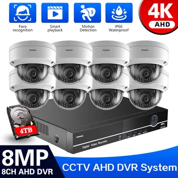 HD 4K 8MP fotoaparát kamerový Systém 8CH AHD DVR Auta 8.0 MP HD Krytý Vonkajší CCTV Kamery P2P video Bezpečnostný Systém, Nastaviť