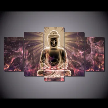 HD Vytlačí Plátno Obrázky Na Steny v Obývacej Izbe Umenia 5 Kusov Sochu Budhu Maľovanie Budhizmus Abstraktné Plagát Domova Rámec