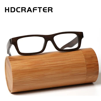 HDCRAFTER Reálne Bambusové Drevené Vintage Optické Okuliare, Rám pre mužov, ženy Woodblack Námestie Krátkozrakosť Okuliare Rámy de grau
