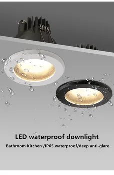 High-end vodotesný LED downlight postavený-v kúpeľni anti-fog reflektory Hotel sprcha IP65 kuchyňu, kúpeľňu