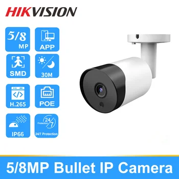 Hikvision Kompatibilné 5MP Mini Bullet POE IP Kamera Bezpečnostná Kamera IR 30 m Plug&play s NVR Hikvision