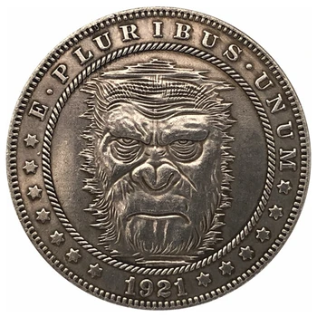 Hobo Nikel 1921-D, USA Morgan Dolár MINCE KÓPIU Lebky Mince Typu 97
