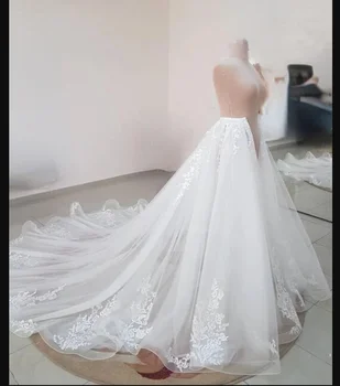 HORÚCE Odnímateľný sukne svadobné overskirt, tylu svadobné vlak zdobené čipky Odnímateľný svadobné overskirt vlastná veľkosť