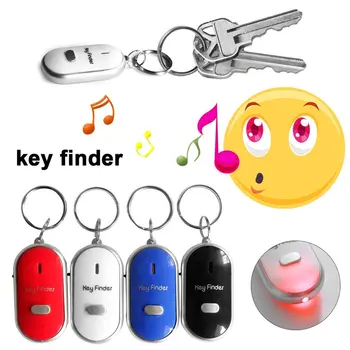 Horúce! Smart Key Finder Anti-stratil Whistle Senzory Keychain Tracker LED S Píšťalkou Tleskne Locator