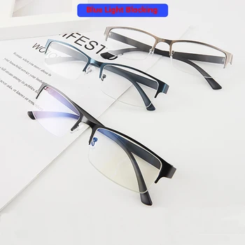 Hotové Krátkozrakosť Okuliare Pol-rám Business Mužov Krátkozrakého Okuliare Diopter 0 -1.0 -1.5 -2.0 -2.5 Na -6.0 Nearsighted Okuliare