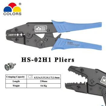 HS-02H1 koaxiálny kliešte kliešte RG58/59/62,8 X koaxiálny crimper SMA/BNC konektory uhlíkovej ocele ratchet kliešte nástroj