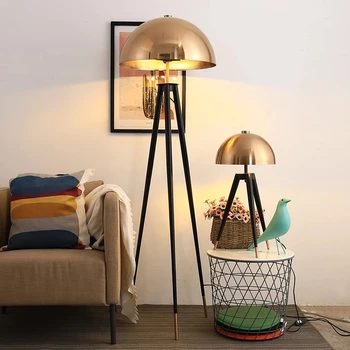 Huby Hlavu Kovov, Pokovovanie Poschodí Lampa Postmoderných Dizajnér Domov Decco LED Stojaci Svetlá pre Obývacej Spálne Tabuľka Svetlo