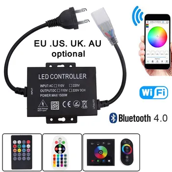 Hudba Bluetooth Radič Stmievač 750W 1500W NÁS 110V EÚ, AÚ UK 220V Pre 5050 LED Pásy, RGB Neónové Svetlo IOS/Android App radič