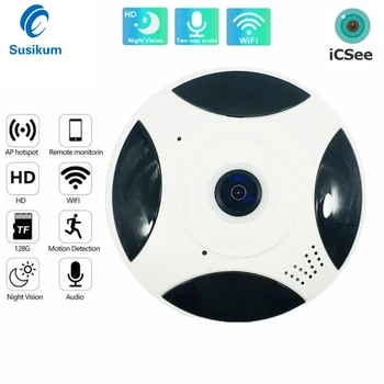 ICSee 3MP 360 Panoramatické CCTV Kamera WIFI kamerový Dva Spôsoby, AUDIO Mini Bezdrôtovej Smart Home Fotoaparát