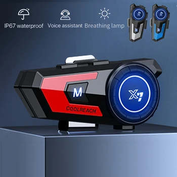 Inteligentný Hlasový Asistent Bluetooth 5.0 Motocykel Headset 2 Mic V 1 Nepremokavé Helmy, Slúchadlá Bezdrôtové Moto Slúchadlá S LED Lampou
