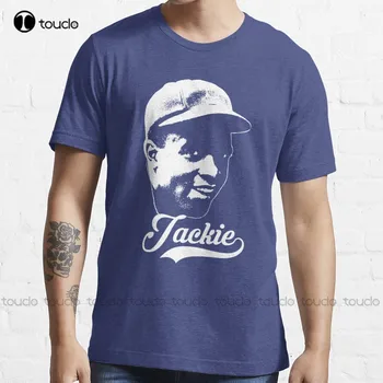 Jackie - Biela Vzorkovníka Jackie Robinson T-Shirt Fialové Tričko Vonkajšie Jednoduché Vintag Bežné Tričká Vlastný Darček Xs-5Xl Tričko