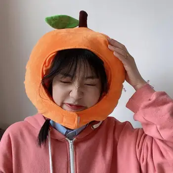 Japonsko a Južná Kórea, Nový Iny Dievča Srdce Roztomilý Tvorivé Jednoduché Ovocie Orange Pokrývky hlavy Klobúk Darček Foto Strany Rekvizity Priateľ Vtip Hračka