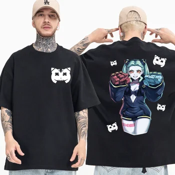 Japonské Anime Lucy Cyberpunk Edgerunners T-shirt Harajuku Punk Vytlačené Muži Ženy Krátke Rukávy Tričko Nadrozmerné Útulný Topy Tees
