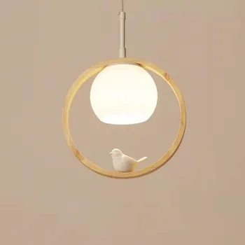 Japonský Štýl Drevený Prívesok Svetlo Spálňa Posteli Kuchyňa Bar Hanglamp Živice Vták Dekorácie Schodisko Verandu Lampa Drop Shipping