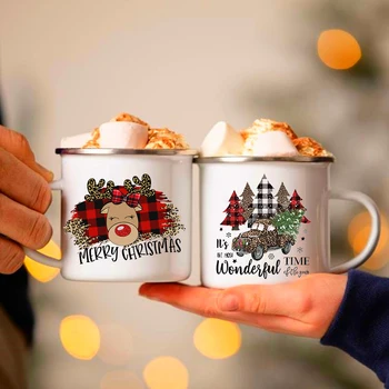 Je to Najviac Času Nádherné Roka Tlač Šálku Kávy Vianočný Večierok Nápoje Horúce Kakao Hrnček Deti Čokoláda Smalt Hrnčeky Vianočné Darčeky