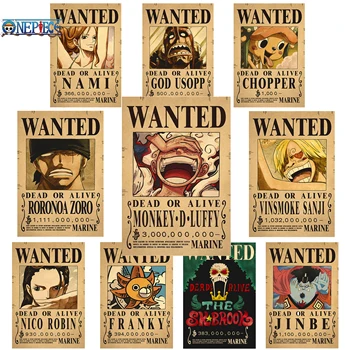 Jeden Kus Piratesreward Luff Zoro Sanji Červená Shanks Anime Postavy Bounty Chcel Plagáty Retro Dekorácie Hračka Pre Deti Darček