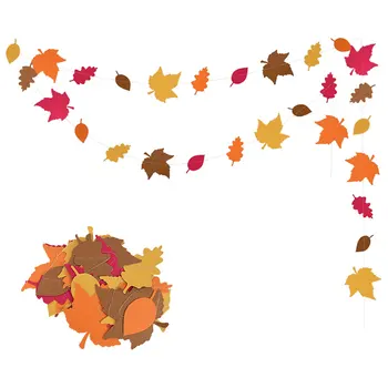 Jesenné Lístie Javora Girlandy Okrúhle Papierové String Vďakyvzdania Banner Domov Narodeniny, Party Dekorácie Na Stenu Krb Dovolenku Dekor