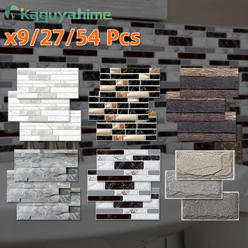 =(K)=9pcs Nepremokavé PVC Samolepiace Nálepky na Stenu Mozaiky Kuchyni, Kúpeľni Dlaždice Pozadí Dekorácie 20*10cm
