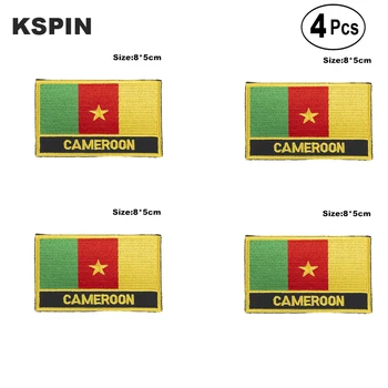 Kamerun Obdĺžnikový Tvar Vlajky Žehlička na Videl na Škvrny Vyšívané Vlajkou Škvrny Národnej Vlajky Škvrny na Oblečení