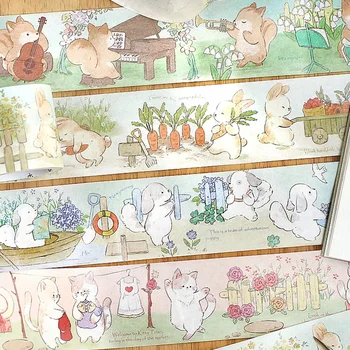Kawaii Zvierat Washi Pásky Estetické Koláž Scrapbooking Sketchbook Roztomilý Dekoratívny Materiál Umenie Ručné Prenosné Umelecké Potreby