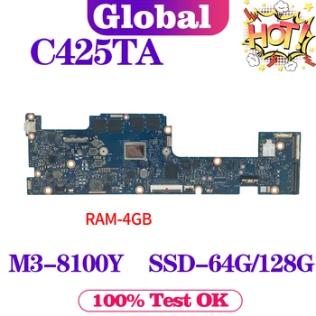 KEFU C425T Doske Pre ASUS Chromebook C425 C425TA Notebook Doske CPU M3-8100Y 4FB-RAM SSD-64 G/128G základná DOSKA