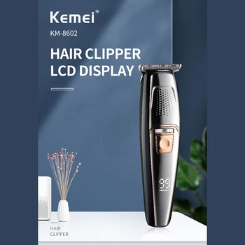 Kemei 8602 Professional Hair Clipper Mužov Elektrické Domov Led Displej, Nabíjateľná Sideburn Zastrihávač Chĺpkov Účes Holič Stroj